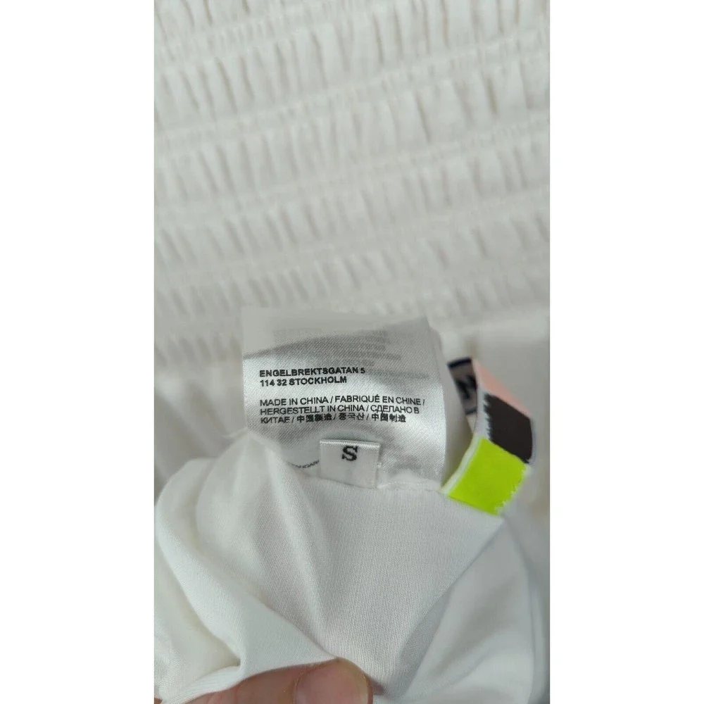 W. Brand White Smocked Dress Stockholm Sweden Swedish Wedding Cottage core S - Picture 6 of 6